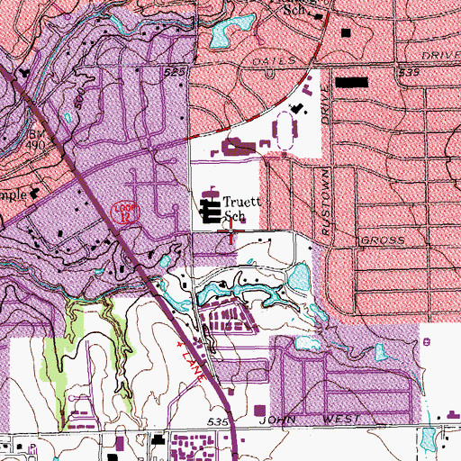 Topographic Map of Primitive Baptist Church, TX