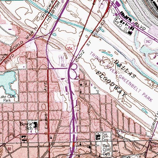 Topographic Map of Shiloh Baptist Church, TX