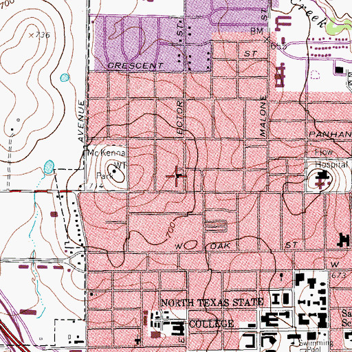 Topographic Map of Saint Davids Episcopal Church, TX