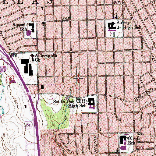 Topographic Map of Elizabeth Chapel Church, TX