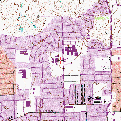 Topographic Map of Chapel of the Bells Church, TX