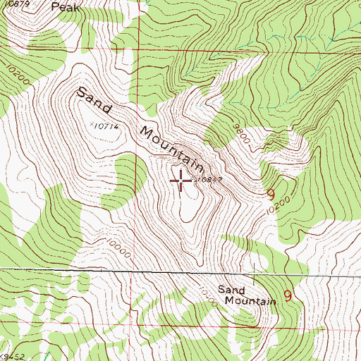 Topographic Map of Sand Mountain, CO