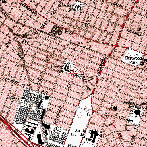 Topographic Map of Iglesia del Redentor Episcopal Mision Hispana Church, TX