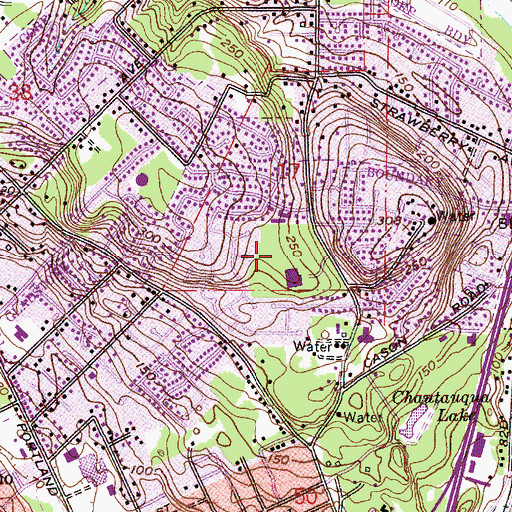 Topographic Map of Ridgegate City Park, OR