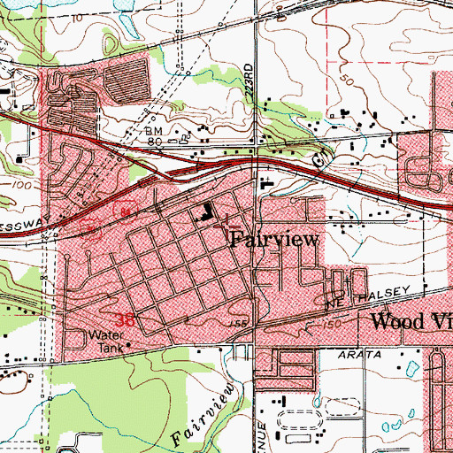 Topographic Map of Handy/Nechocokee City Park, OR