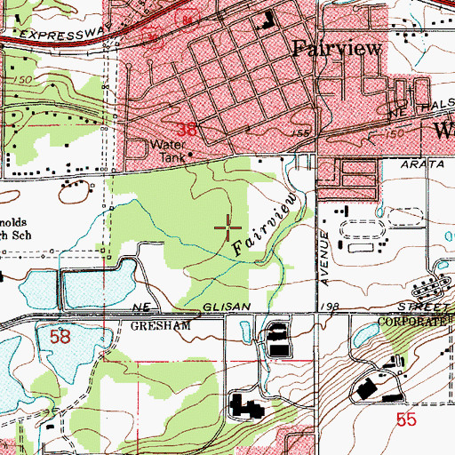 Topographic Map of Langley City Park, OR