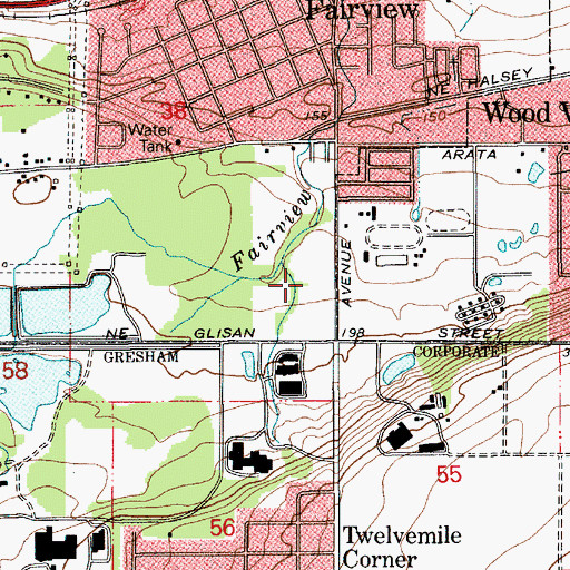 Topographic Map of Greenridge City Park, OR