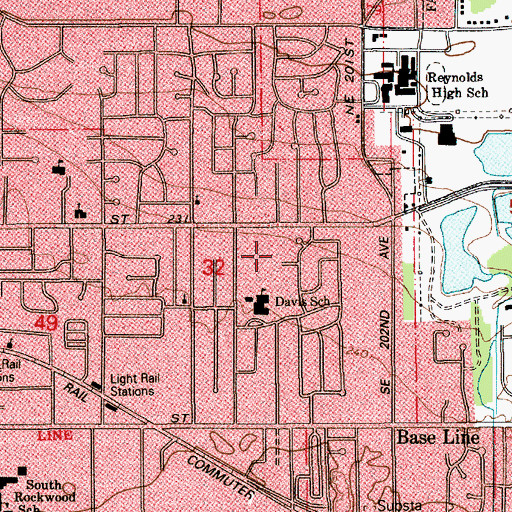 Topographic Map of Davis Park, OR