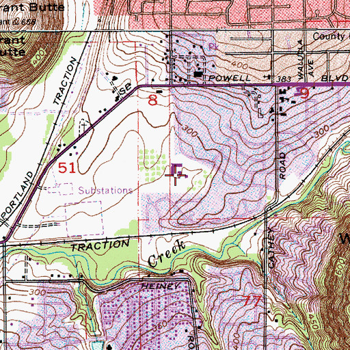 Topographic Map of Hollybrook Park, OR