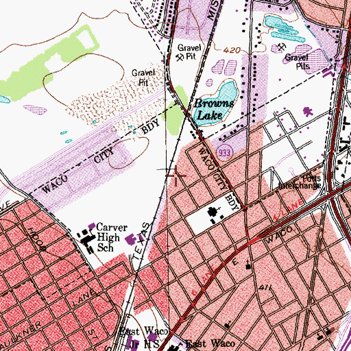Topographic Map of Congress Street Church of God in Christ, TX