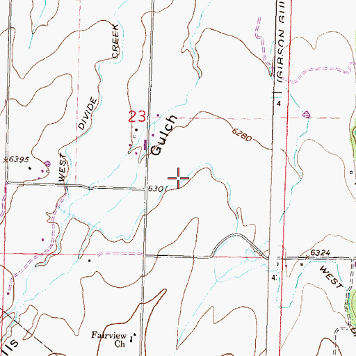 Topographic Map of West Divide Creek Ditch, CO