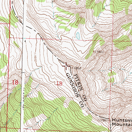 Topographic Map of Huntsman Ridge, CO