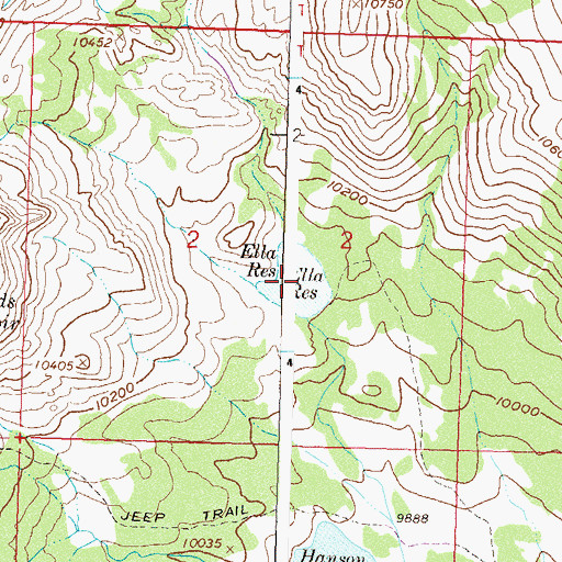 Topographic Map of Ella Reservoir, CO