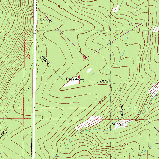 Topographic Map of Gore Range Trail, CO