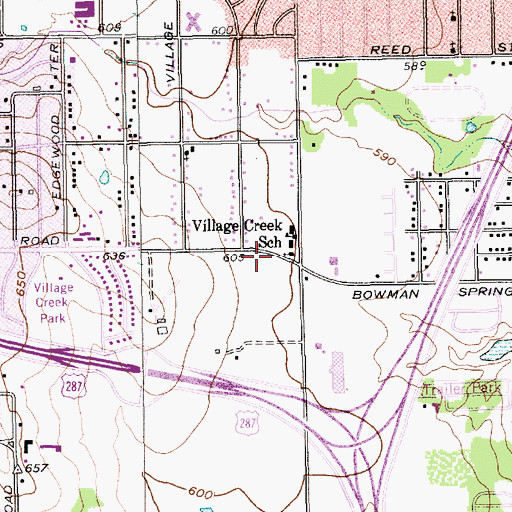 Topographic Map of Freedom Baptist Church, TX