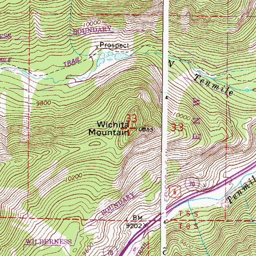 Topographic Map of Wichita Mountain, CO