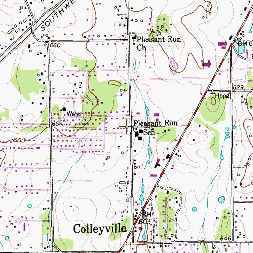 Topographic Map of First United Methodist Church Colleyville, TX