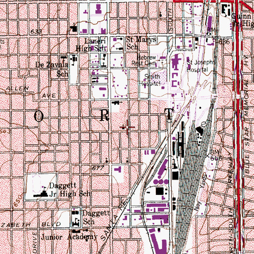 Topographic Map of Richmond Avenue Baptist Church, TX