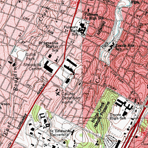Topographic Map of South Austin Apostolic Church, TX