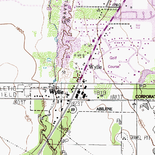Topographic Map of Church of Christ - Wylie, TX