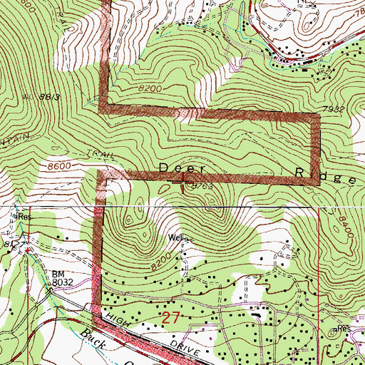Topographic Map of Deer Ridge, CO