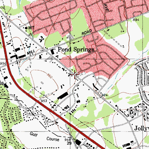 Topographic Map of Church of Christ - Pond Springs, TX