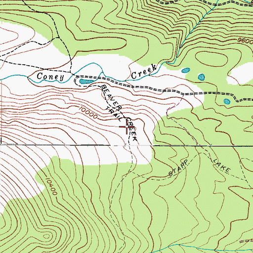 Topographic Map of Beaver Creek Trail, CO
