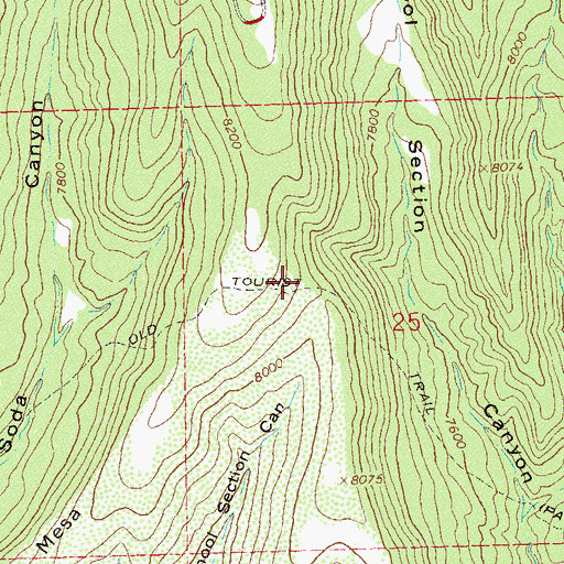 Topographic Map of Old Tourist Trail, CO