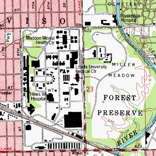 Topographic Map of Maguire Center, IL