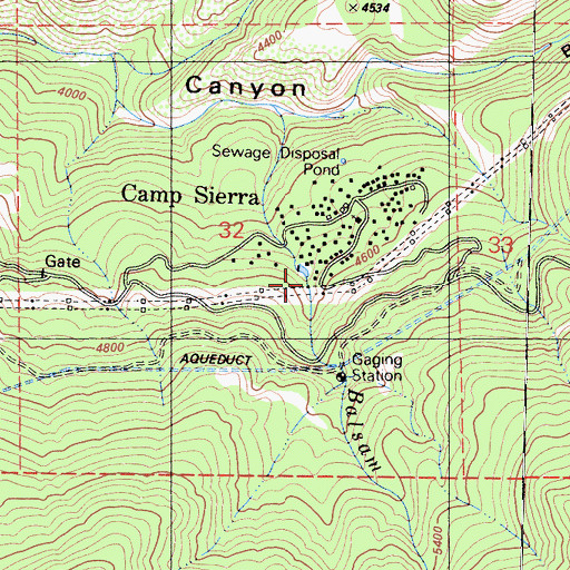 Topographic Map of Camp Sierra Post Office (historical), CA