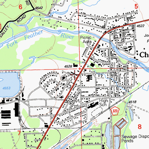 Topographic Map of Chester Post Office (historical), CA