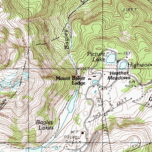 Topographic Map of Mount Baker Post Office (historical), WA