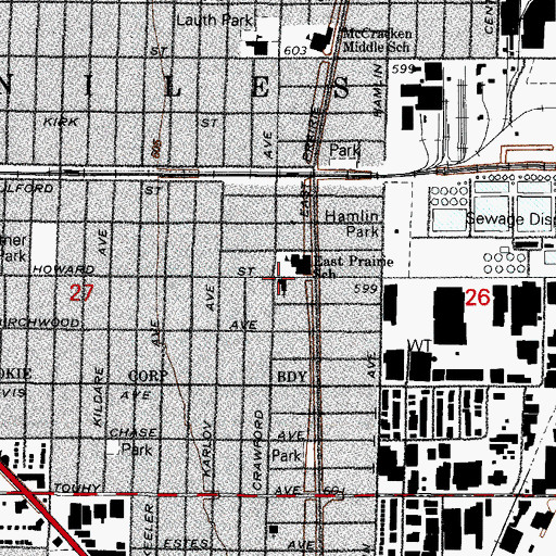 Topographic Map of True Way Presbyterian Church (historical), IL