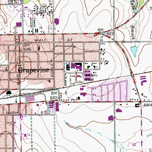 Topographic Map of Faith Christian School Football Field, TX