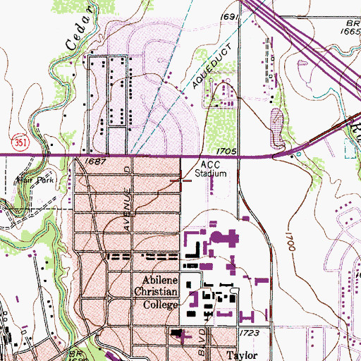 Topographic Map of A E 'Poly' and Zieta Wells Field, TX