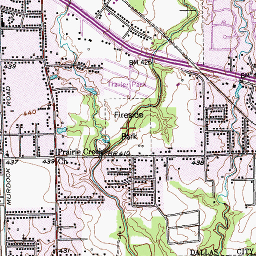 Topographic Map of Fireside Park, TX