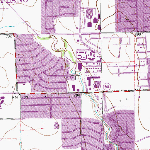 Topographic Map of Evans Park, TX