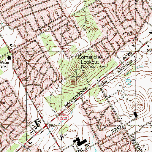 Topographic Map of Comanche Lookout Park, TX