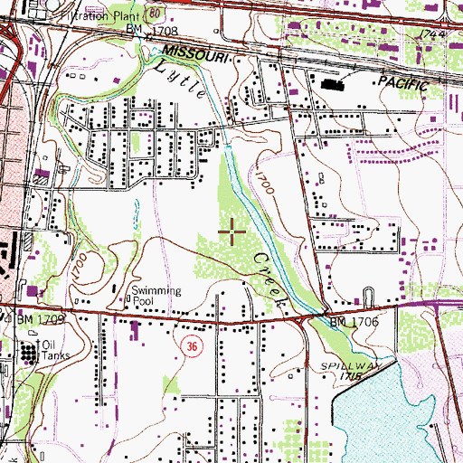 Topographic Map of Cal Young Park, TX