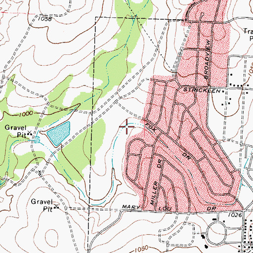 Topographic Map of Buena Vista Park, TX