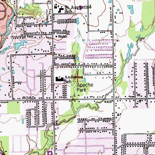 Topographic Map of Apache Park, TX