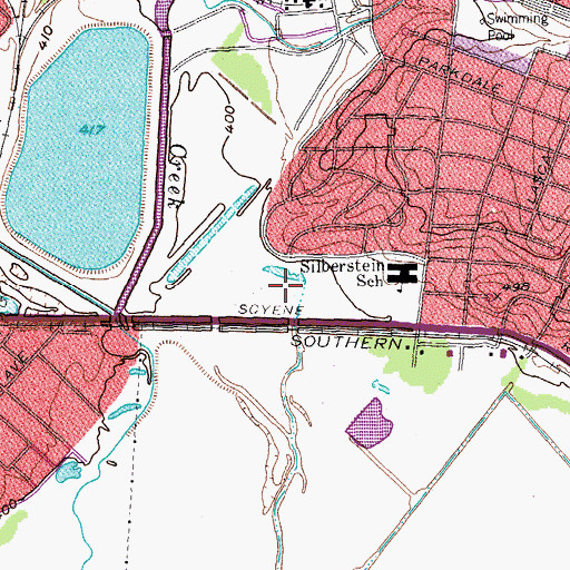 Topographic Map of Lawnview Park, TX