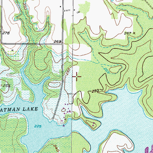 Topographic Map of Kelly Creek Park, TX