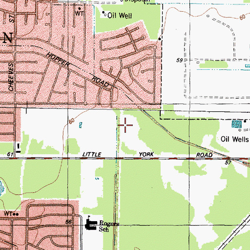 Topographic Map of J D Trotter Park, TX