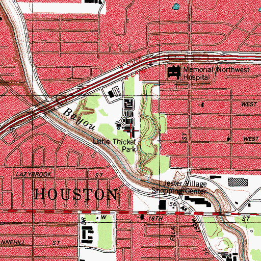 Topographic Map of Helberg Park, TX