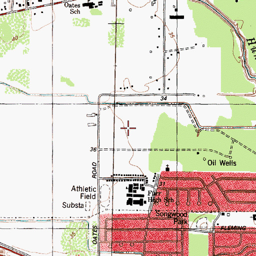 Topographic Map of Herman Brown Park, TX