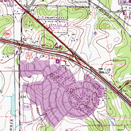 Topographic Map of Skiles Park, TX