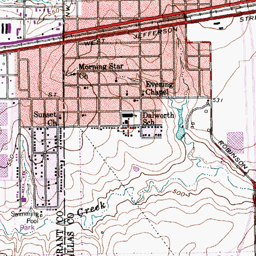 Topographic Map of Nance James Park, TX