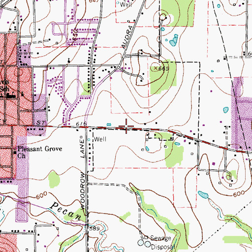 Topographic Map of Mack Park, TX