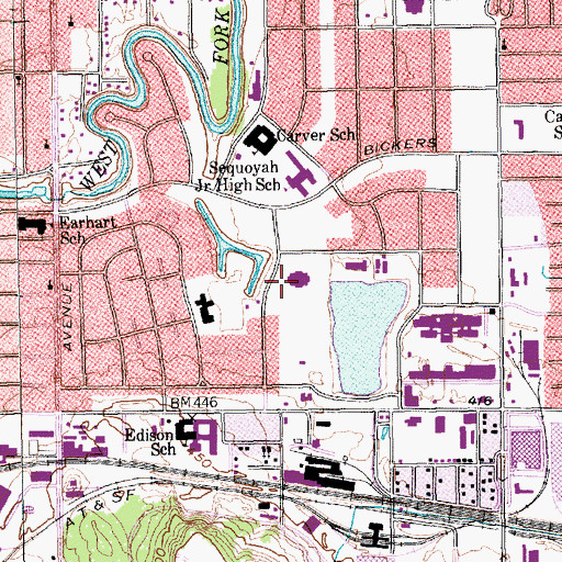 Topographic Map of West Dallas Housing Park, TX
